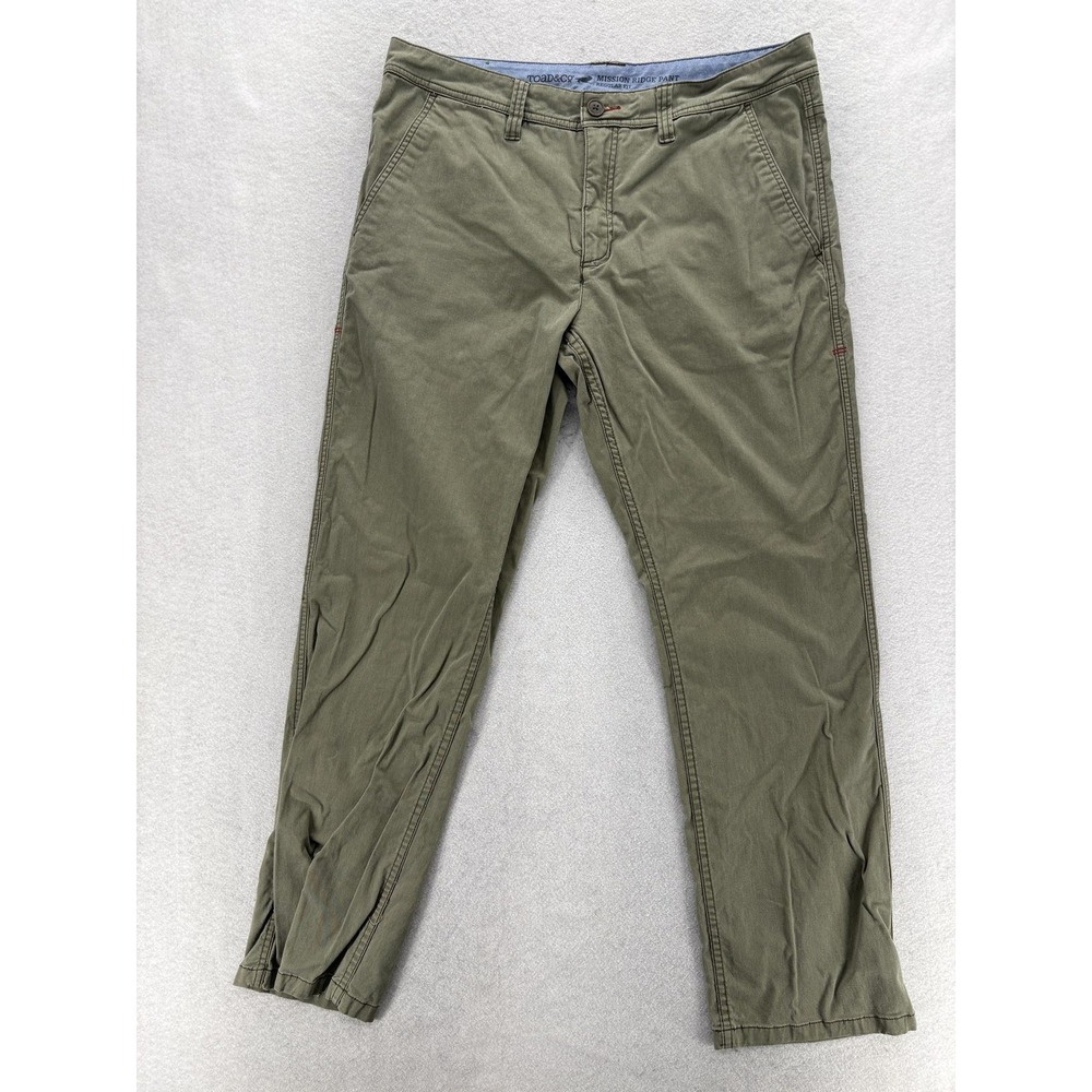 Toad&Co Mission Ridge Chino Pants Mens 36x30 Green Regular Fit Stretch Casual